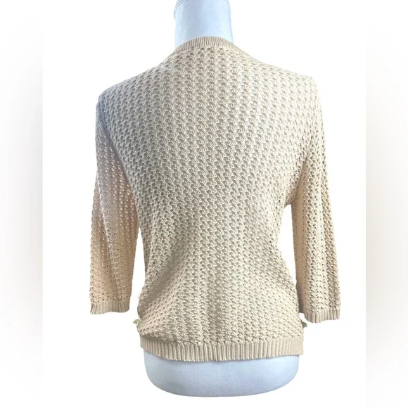 Vintage Hazel Cream Floral Crochet Cardigan Sweater Coquette Boho Grandma SMALL - Picture 5 of 7